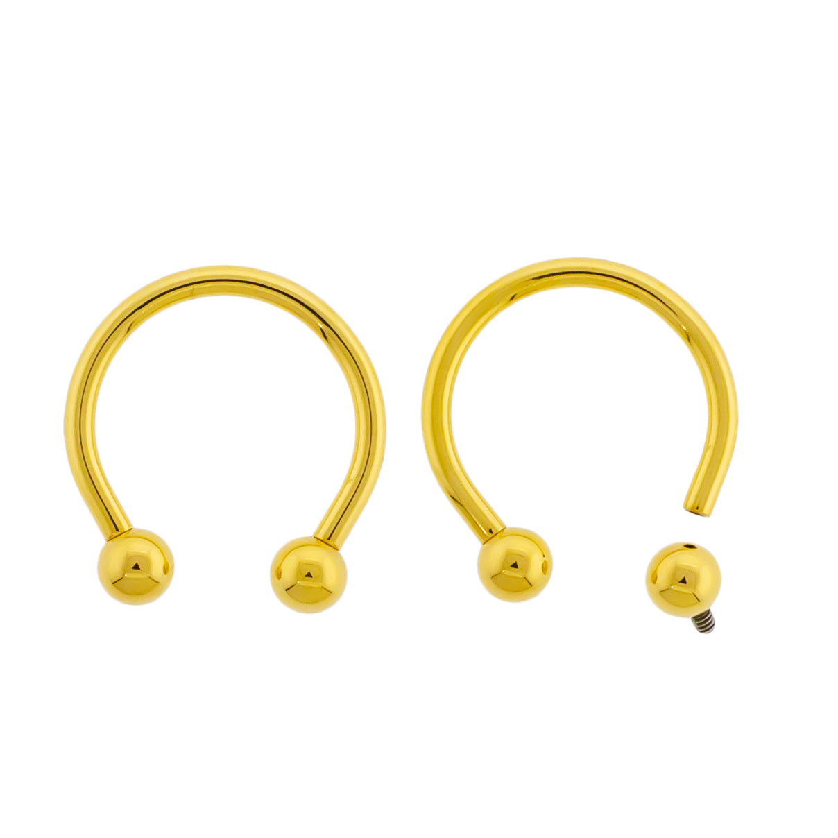 Steel Internally Threaded Horseshoe W/ Gold PVD - Pierced Addiction