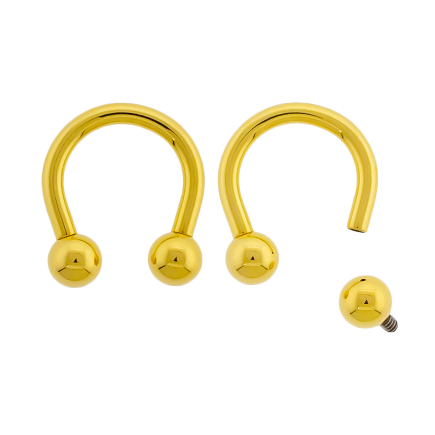 Steel Internally Threaded Horseshoe W/ Gold PVD - Pierced Addiction