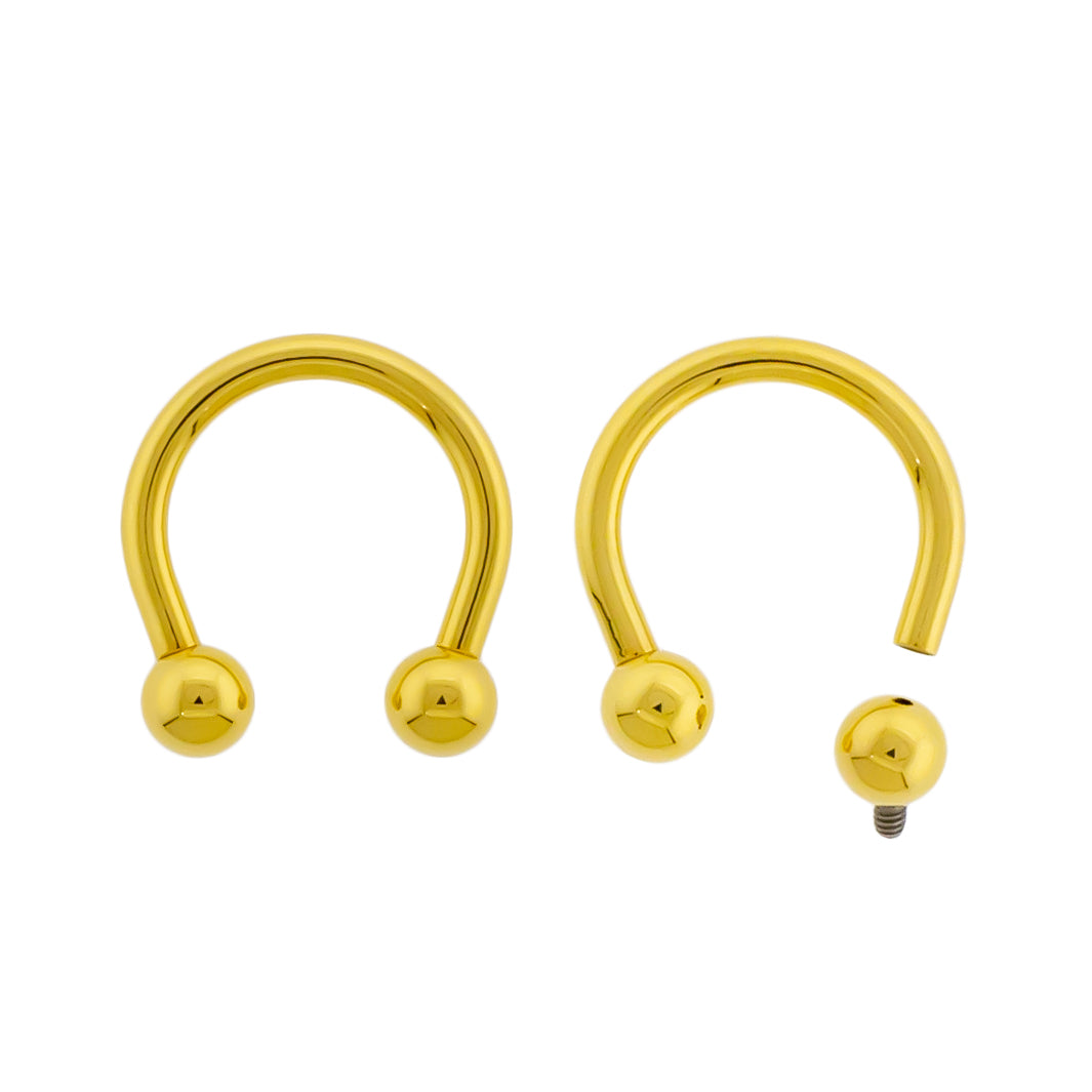Steel Internally Threaded Horseshoe W/ Gold PVD - Pierced Addiction