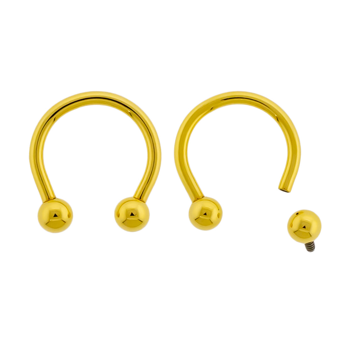 Steel Internally Threaded Horseshoe W/ Gold PVD - Pierced Addiction