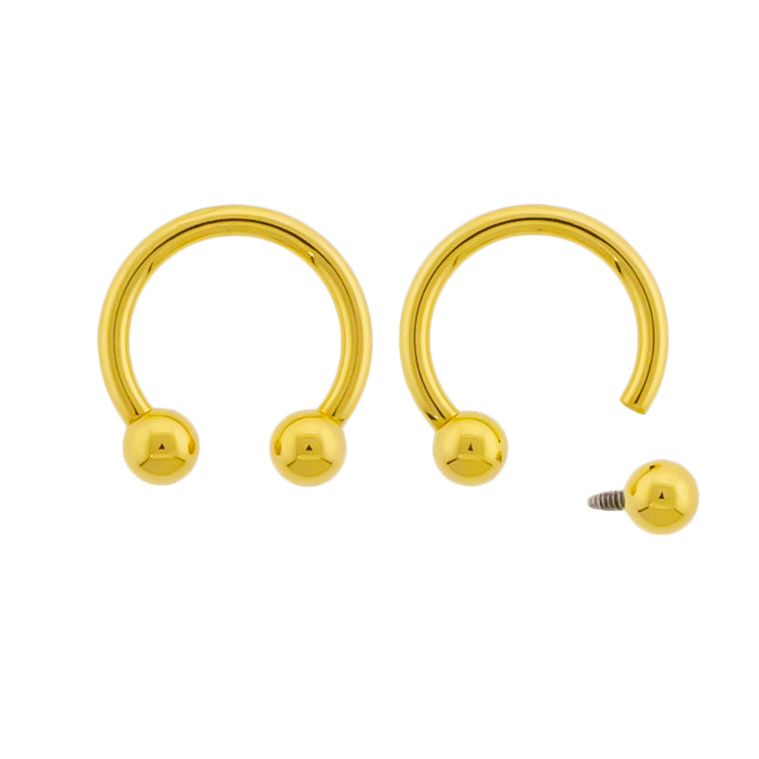 Steel Internally Threaded Horseshoe W/ Gold PVD - Pierced Addiction