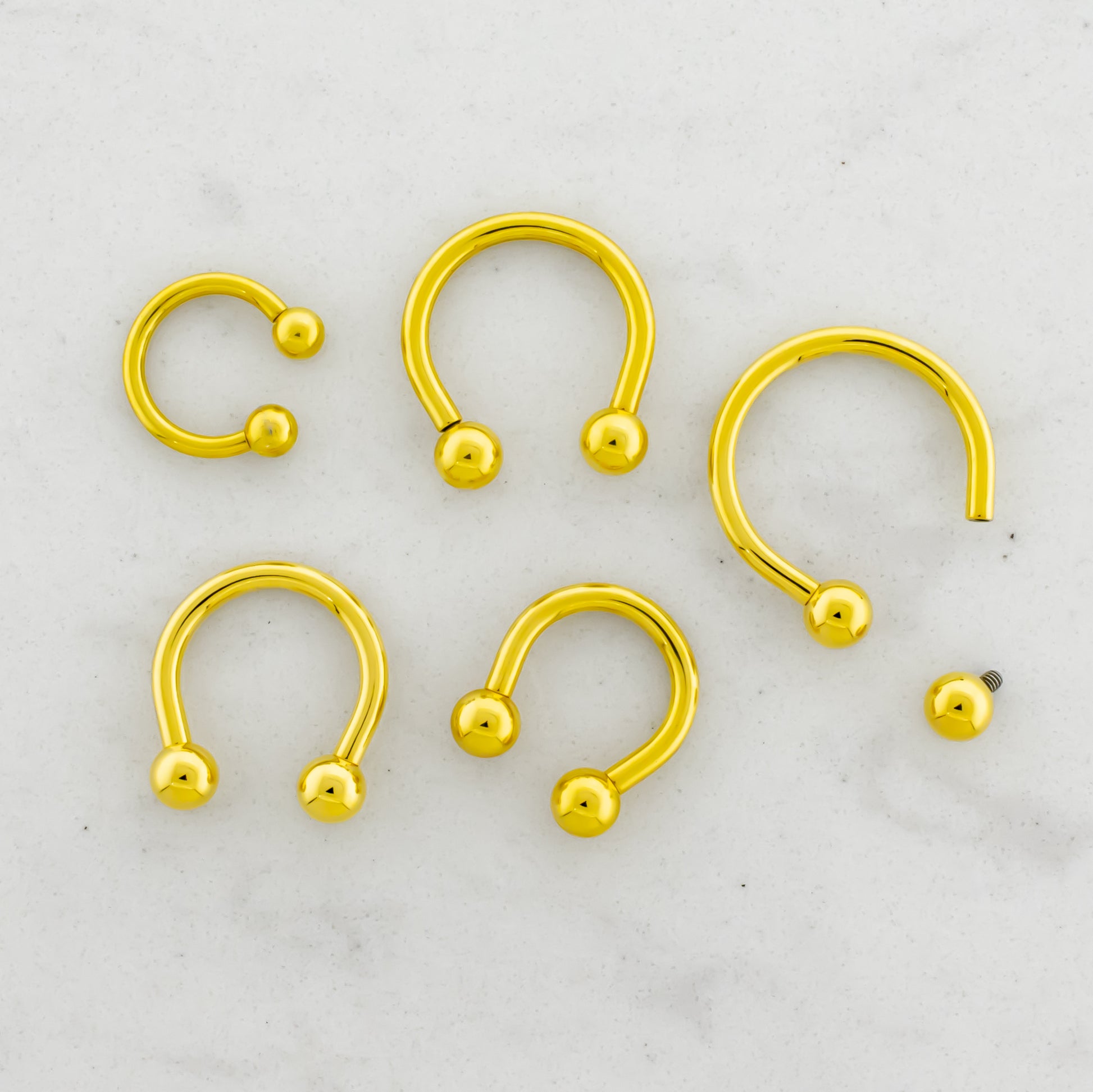 Steel Internally Threaded Horseshoe W/ Gold PVD - Pierced Addiction