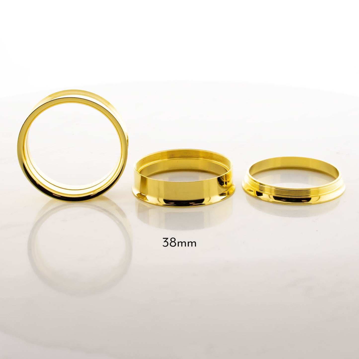 Gold Steel Double Flare Tunnels - Internally Threaded - Pierced Addiction