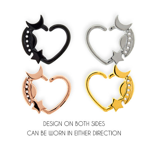 16G Steel Heart Galactic Seamless Ring
