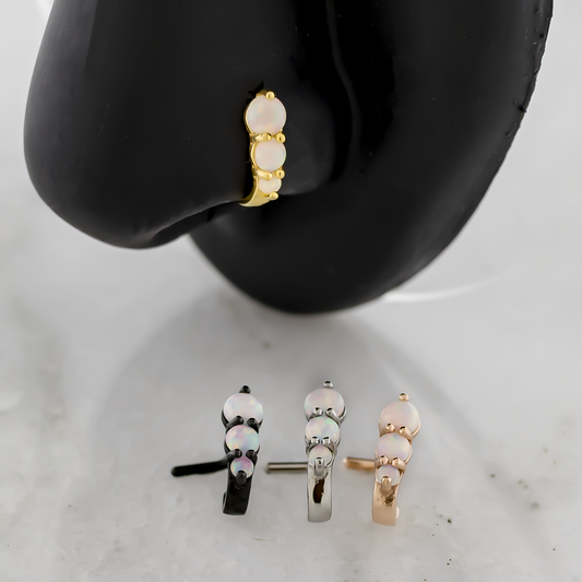 18G Nose Curve Tapering Opals