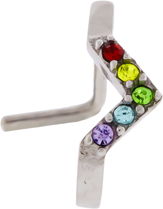 18G Nose Curve w/ Gems