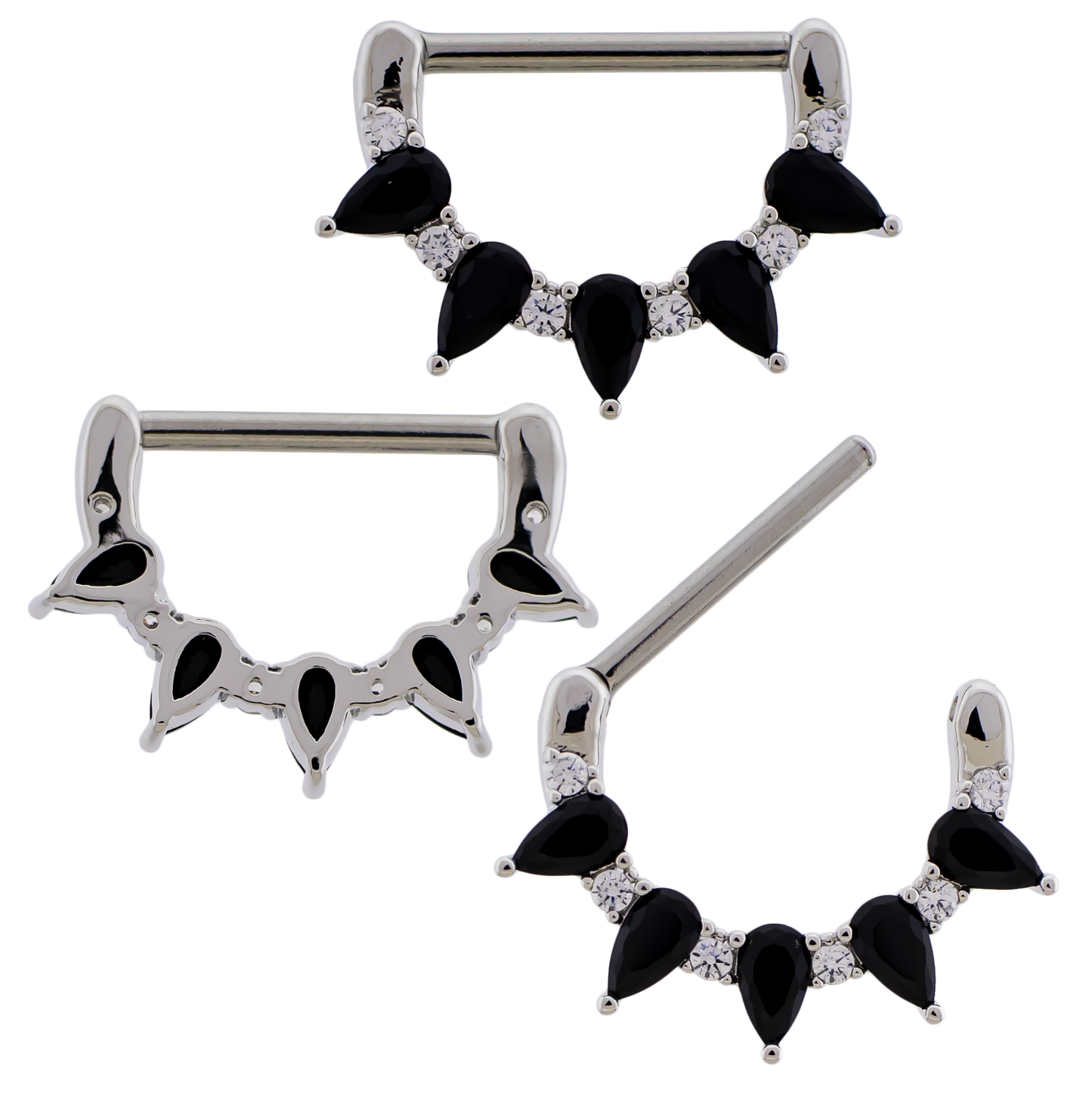 14G Teardrop Nipple Clicker - Pierced Addiction