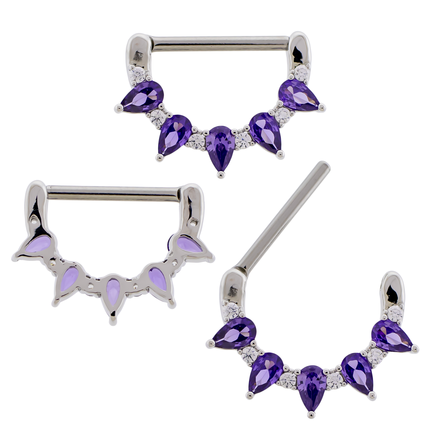 14G Teardrop Nipple Clicker - Pierced Addiction