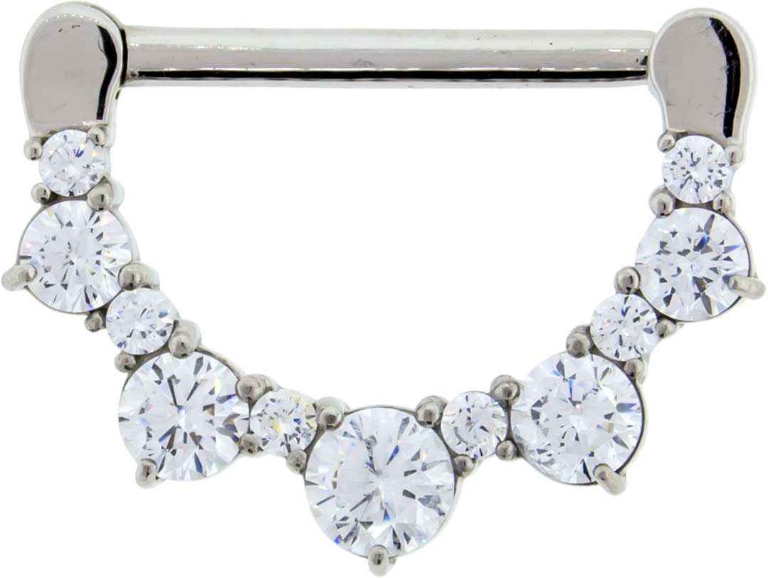 14G Alternating Gem Nipple Clicker