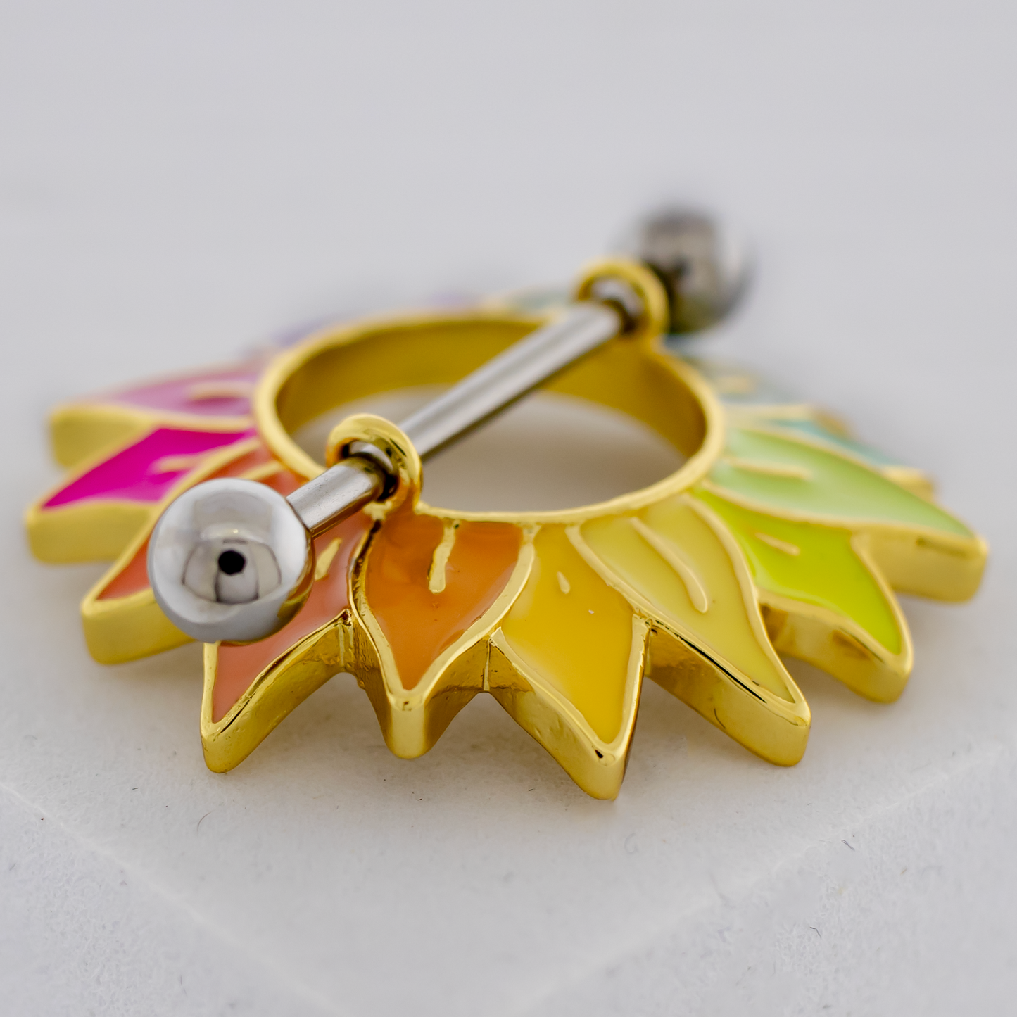 14G Rainbow Sunflower Nipple Shield