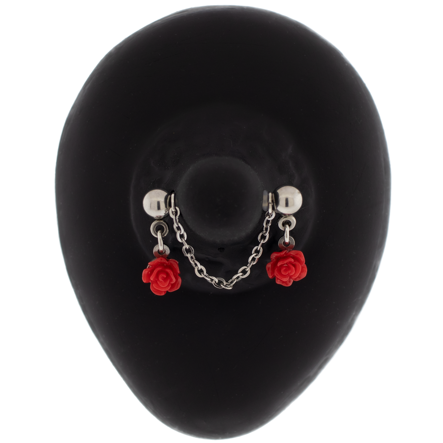 14G Chain Roses Nipple Barbell - Pierced Addiction