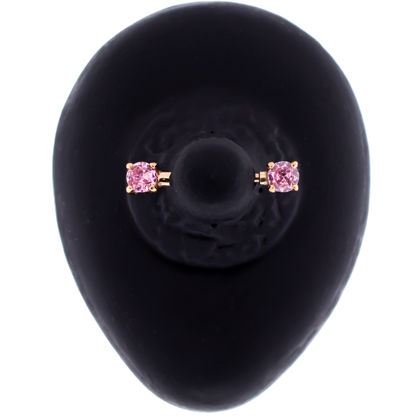 14G Rose Gold Front Facing Gem Nipple Barbell - Pierced Addiction