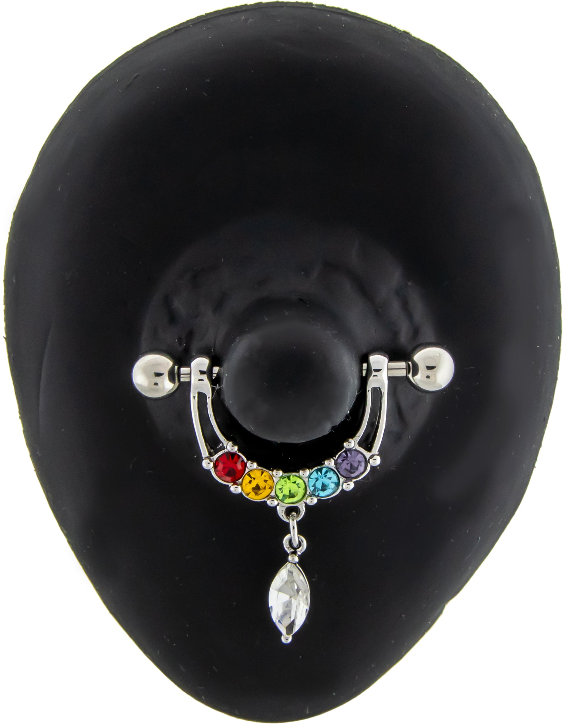 14G Nipple Stirrup w/ Gem Loop