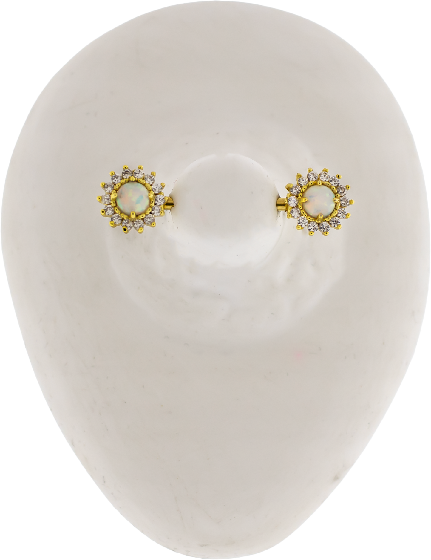 14G Opal Sun Nipple Barbell - Pierced Addiction