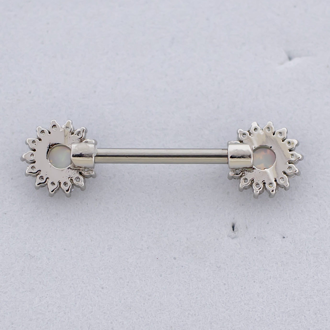 14G Opal Sun Nipple Barbell - Pierced Addiction