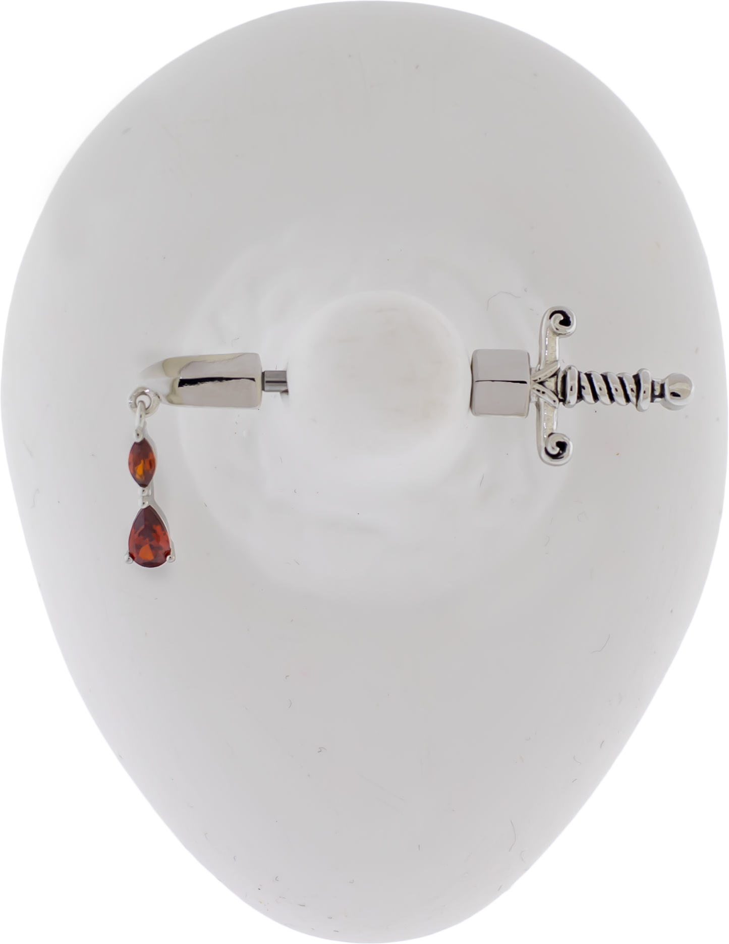 14G Sword With Gem Blood Dangle Nipple Barbell - Pierced Addiction