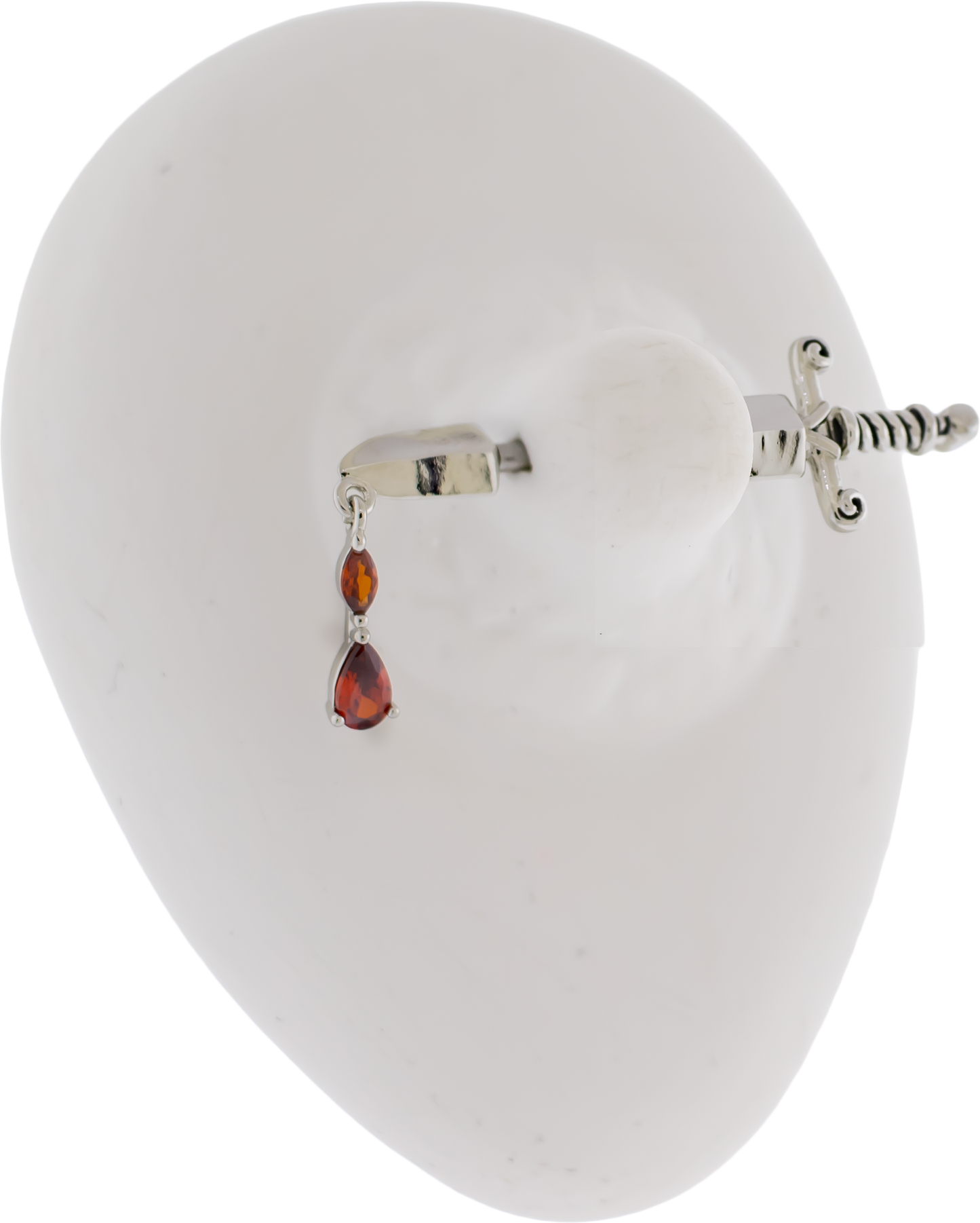 14G Sword With Gem Blood Dangle Nipple Barbell - Pierced Addiction