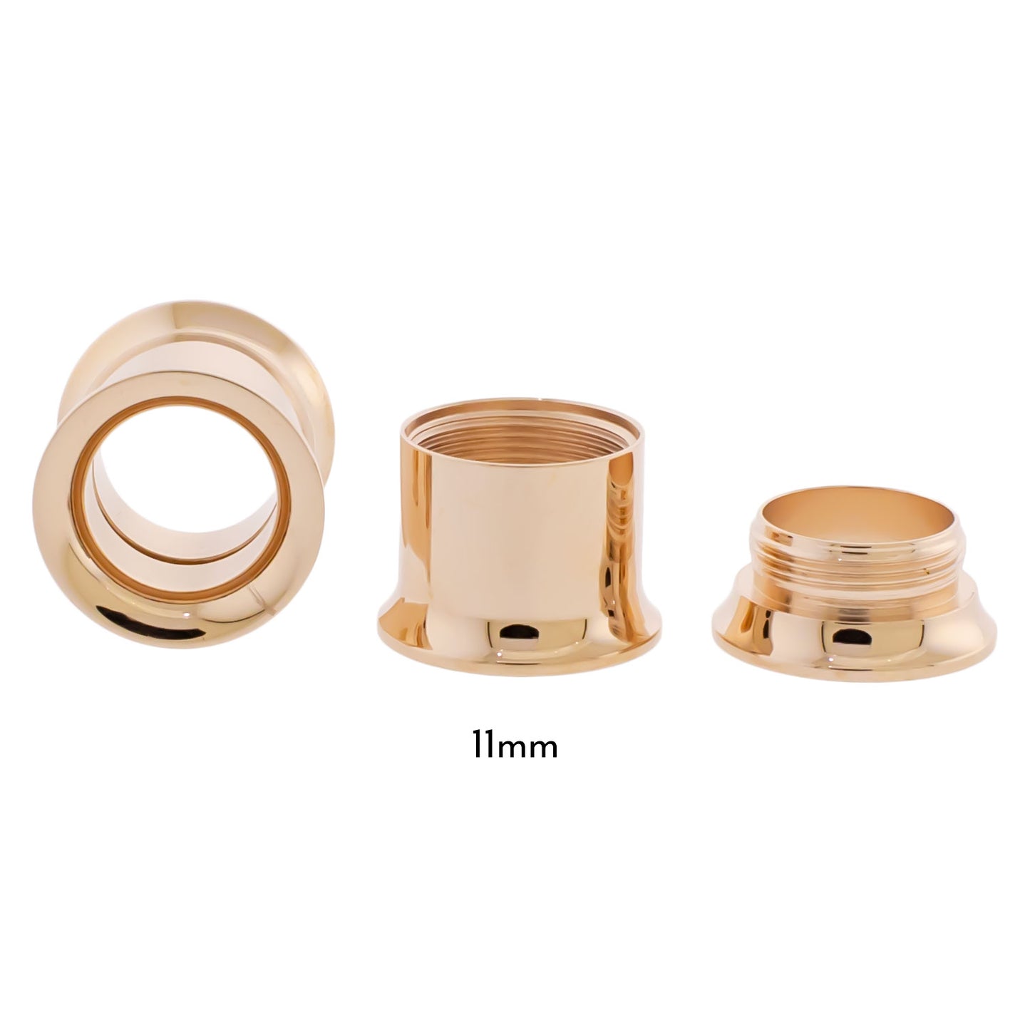 Steel Rose Gold Double Flare Tunnels - Internally Threaded - Pierced Addiction