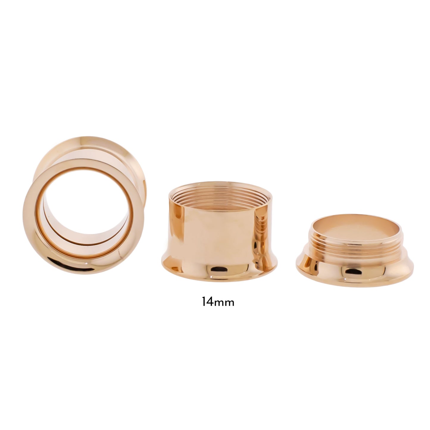 Steel Rose Gold Double Flare Tunnels - Internally Threaded - Pierced Addiction