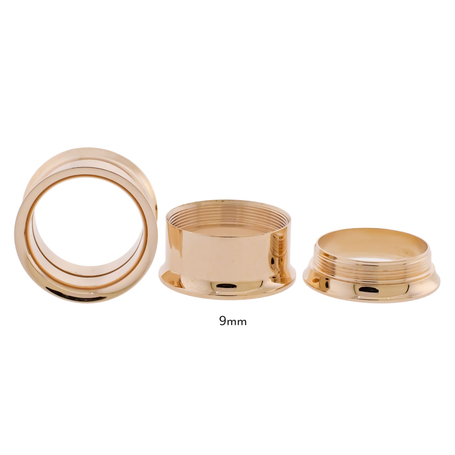 Steel Rose Gold Double Flare Tunnels - Internally Threaded - Pierced Addiction