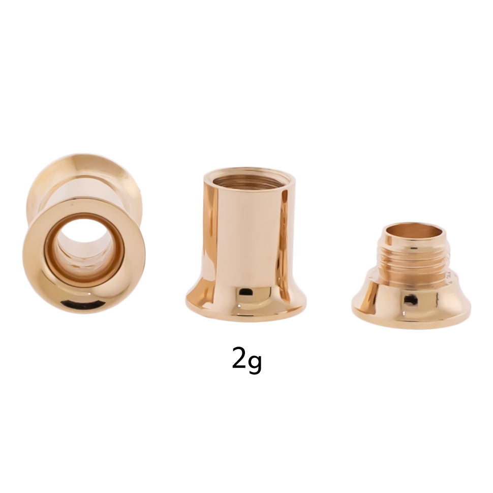 Steel Rose Gold Double Flare Tunnels - Internally Threaded - Pierced Addiction