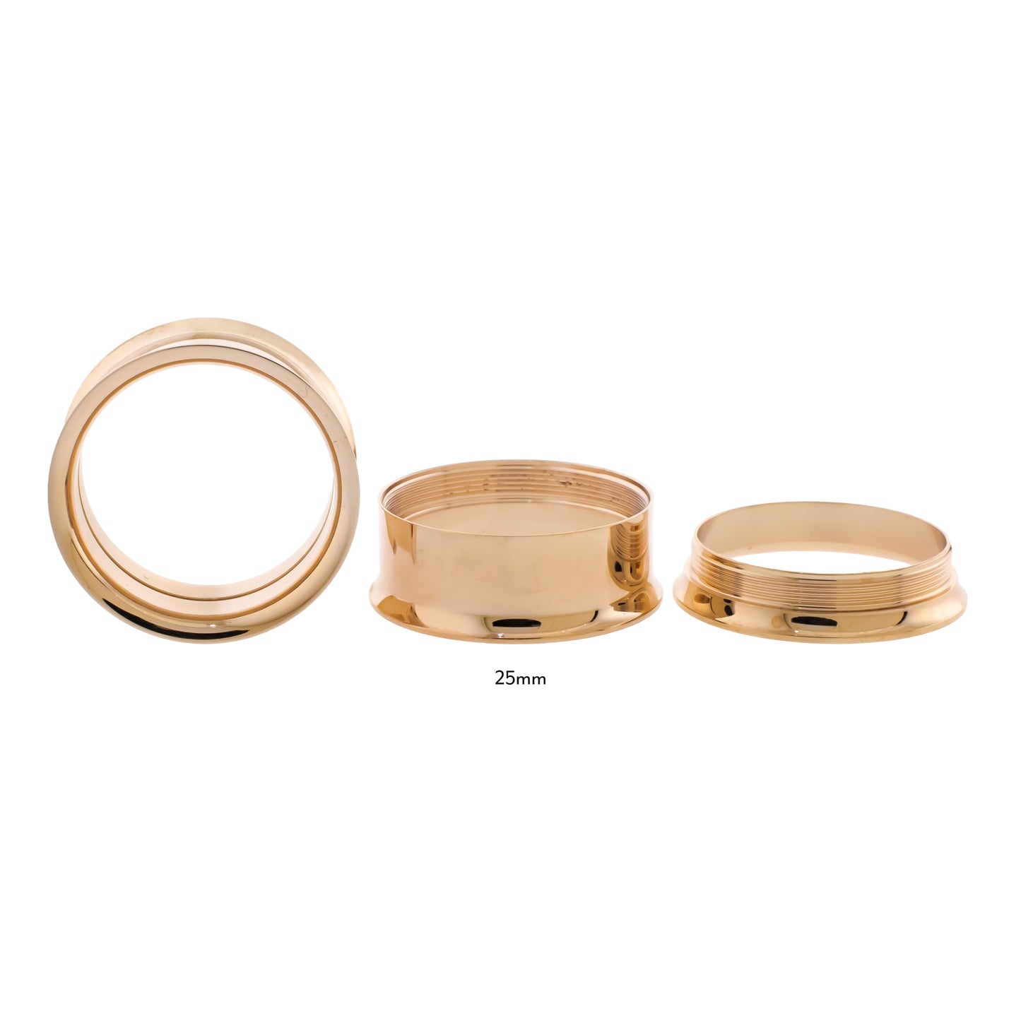 Steel Rose Gold Double Flare Tunnels - Internally Threaded - Pierced Addiction