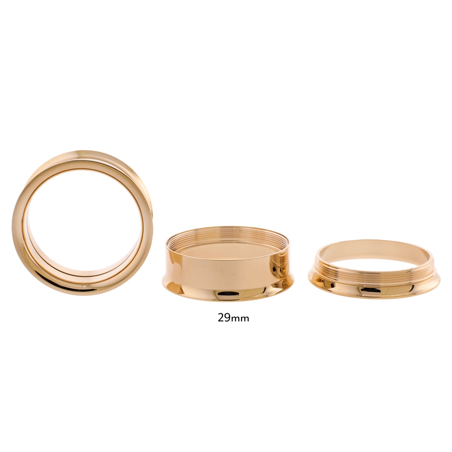 Steel Rose Gold Double Flare Tunnels - Internally Threaded - Pierced Addiction
