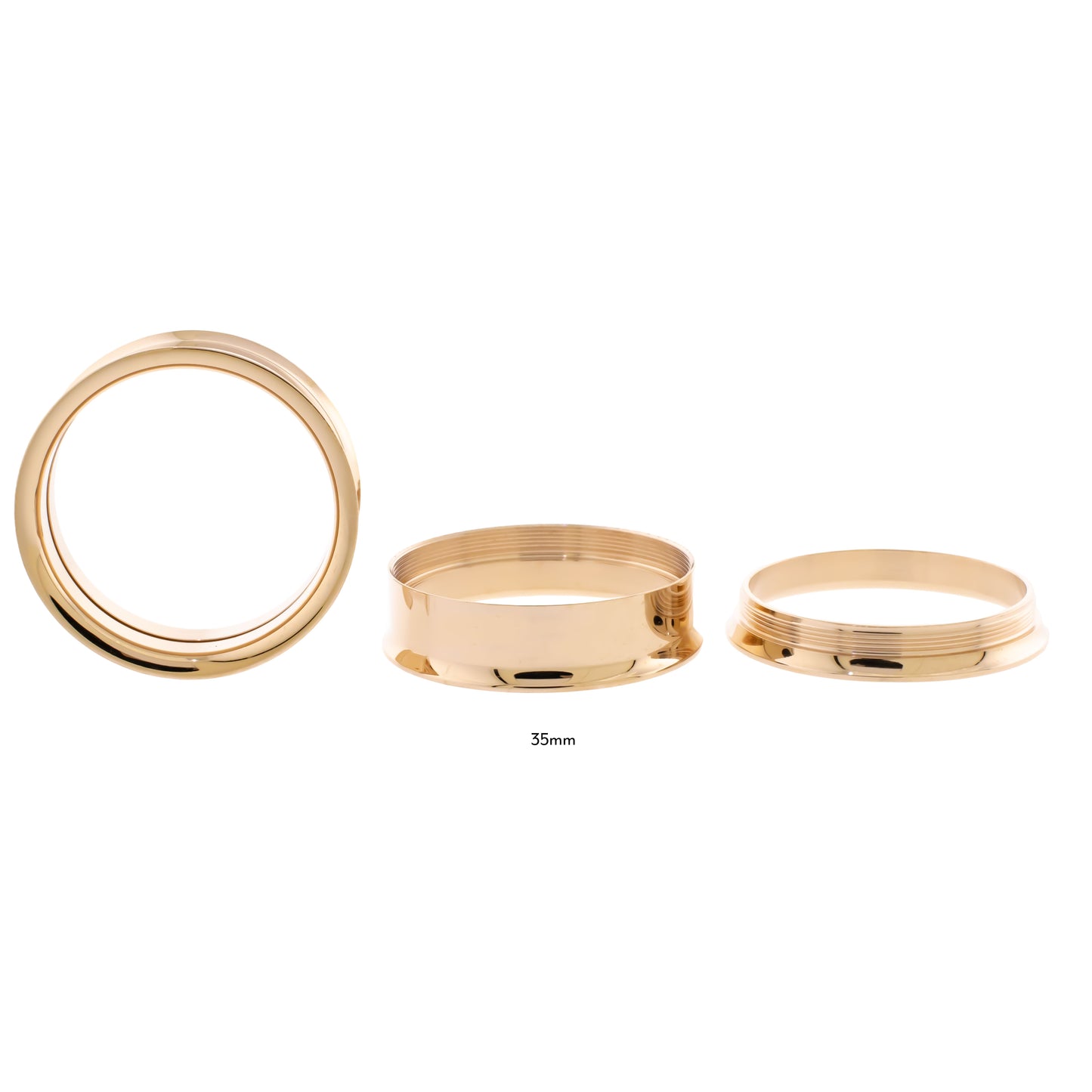 Steel Rose Gold Double Flare Tunnels - Internally Threaded - Pierced Addiction