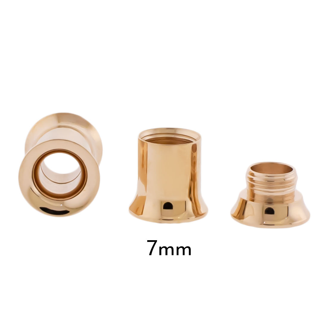 Steel Rose Gold Double Flare Tunnels - Internally Threaded - Pierced Addiction