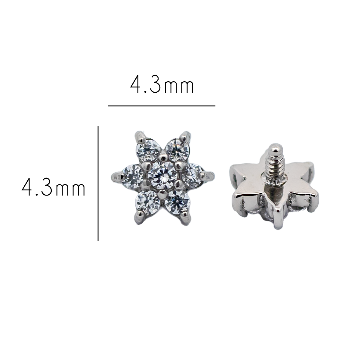16G/18G Steel Internally Threaded Seven-Gem Flower End