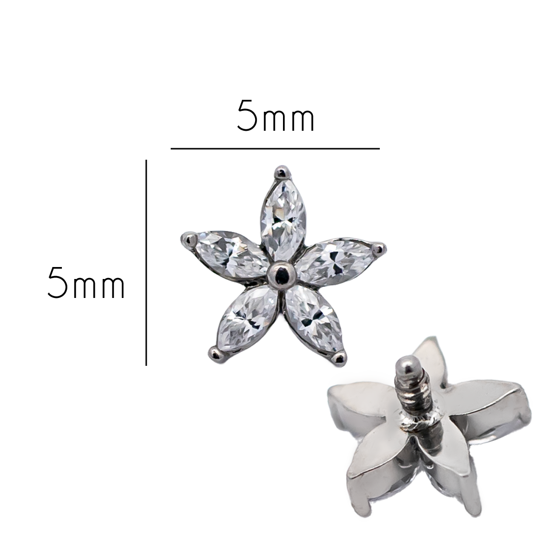 16G/18G Steel Internally Threaded Five-Marquise Flower End