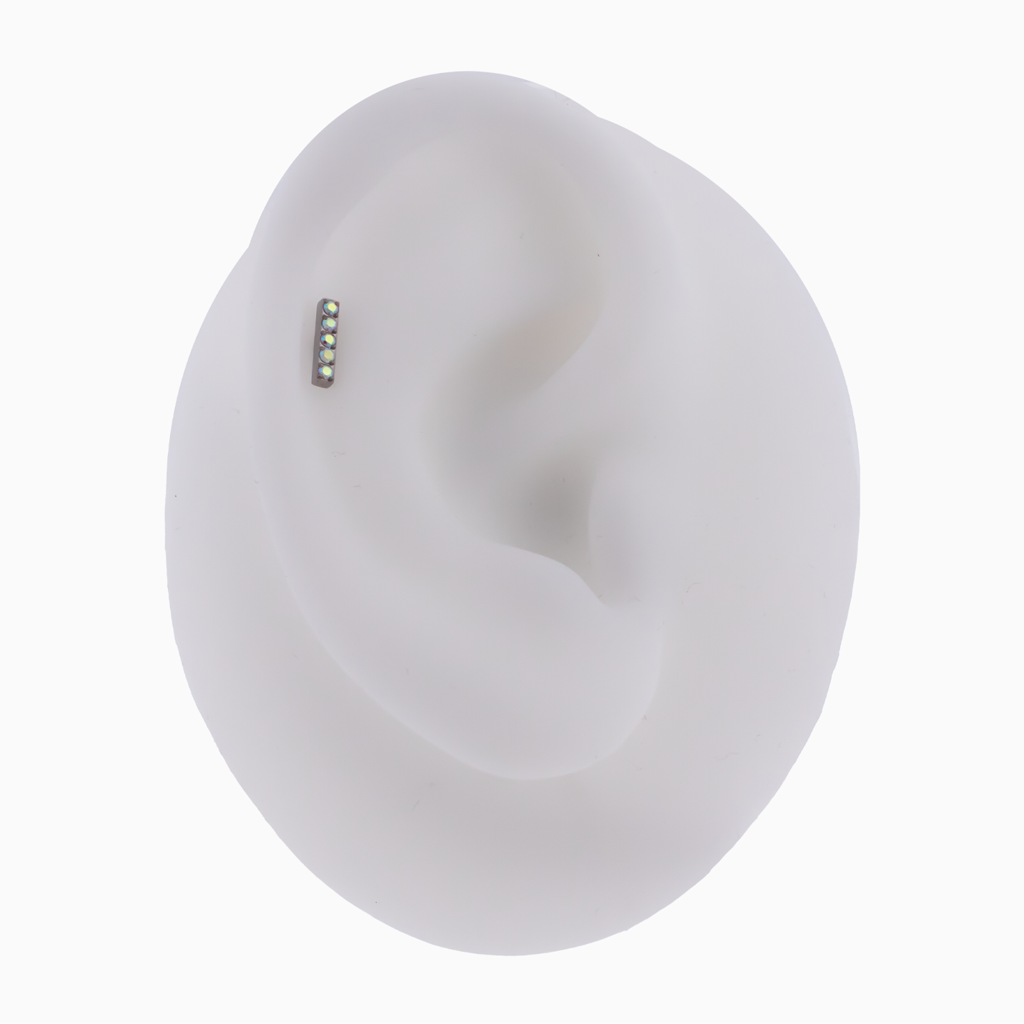 Steel Internally Threaded Bar End with 5 CZ - Pierced Addiction