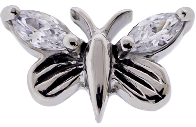 Steel Externally Threaded End - Gem Butterfly 16G