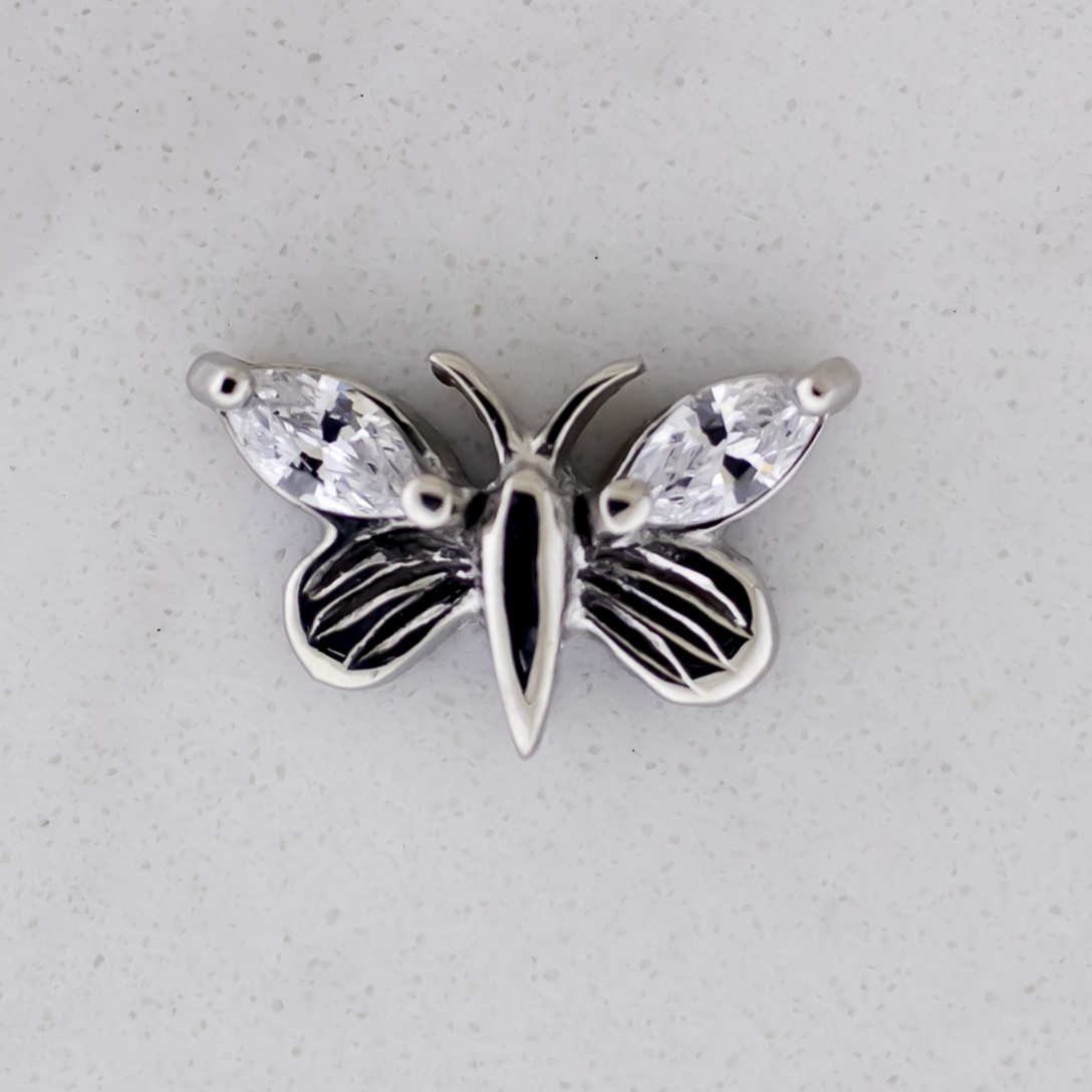 Steel Externally Threaded End - Gem Butterfly 16G