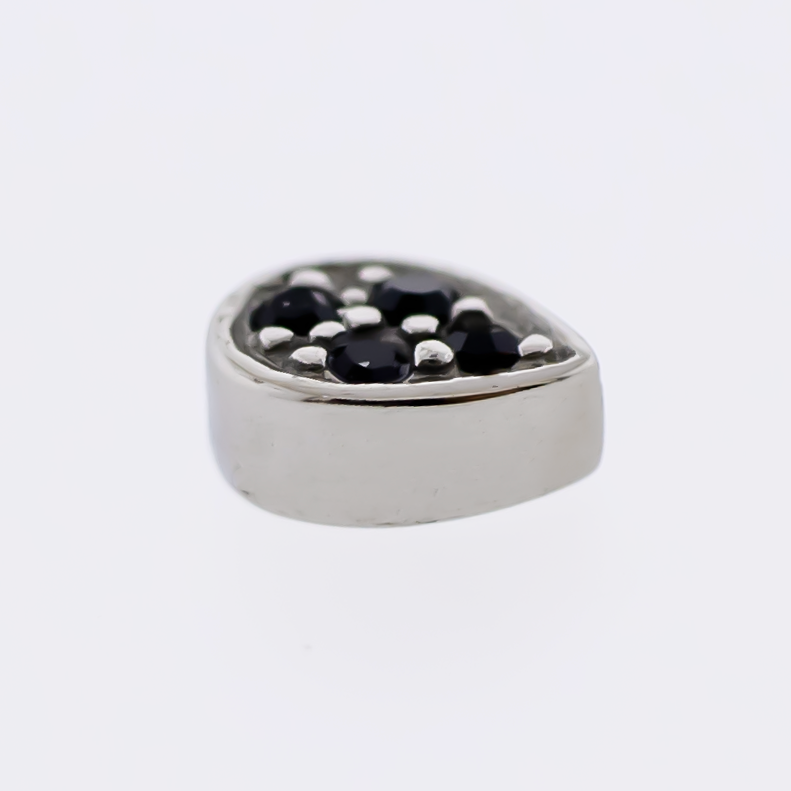 Steel Externally Threaded End - Gem Cluster Teardrop 16G