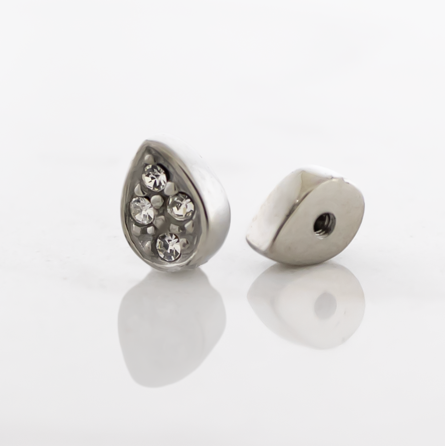 Steel Externally Threaded End - Gem Cluster Teardrop 16G