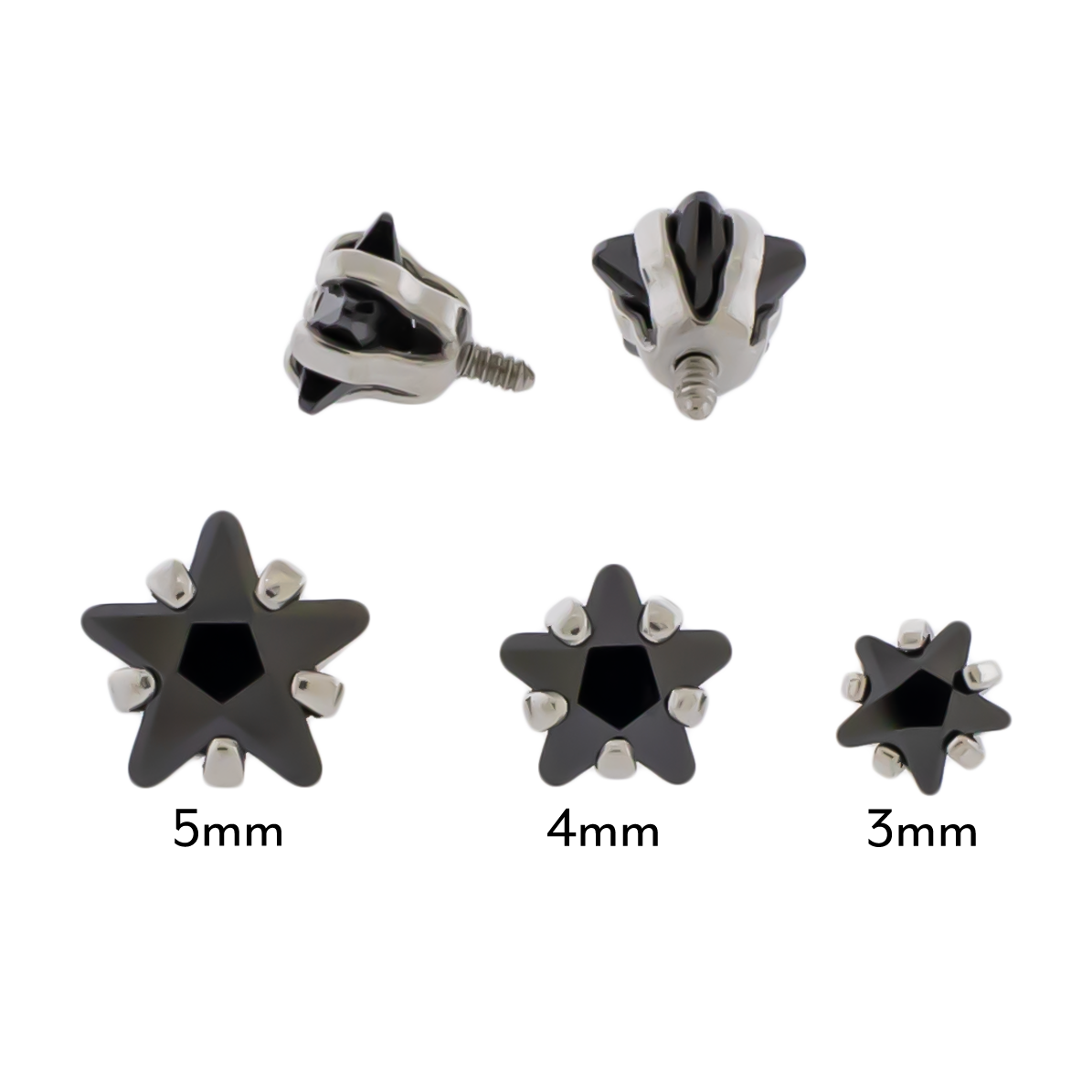 16G/18G Steel Internally Threaded End- Gem Star - Pierced Addiction