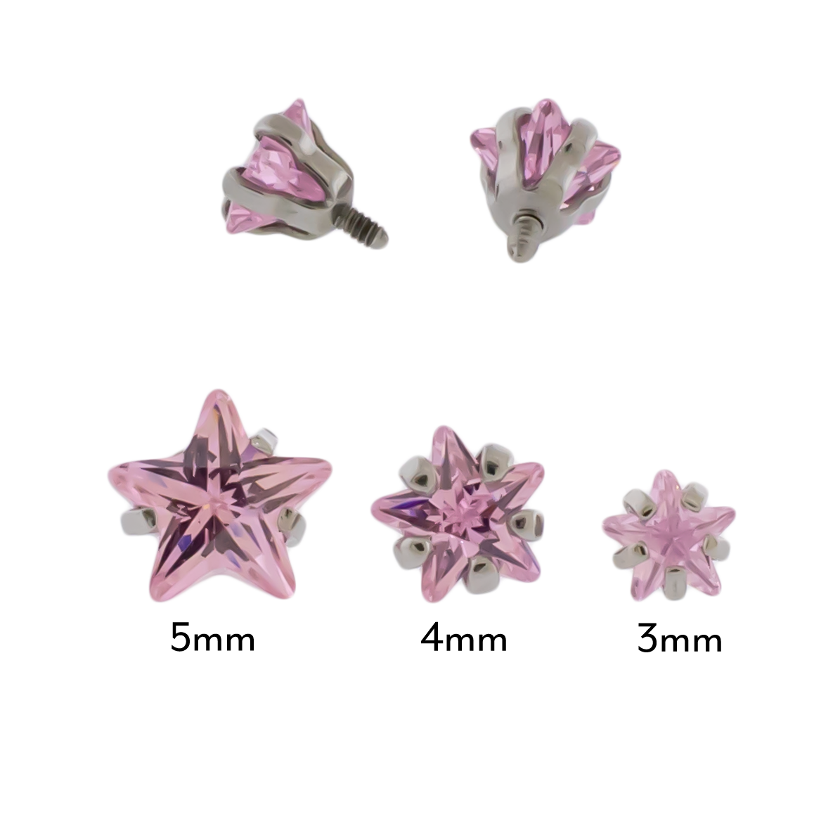 16G/18G Steel Internally Threaded End- Gem Star - Pierced Addiction