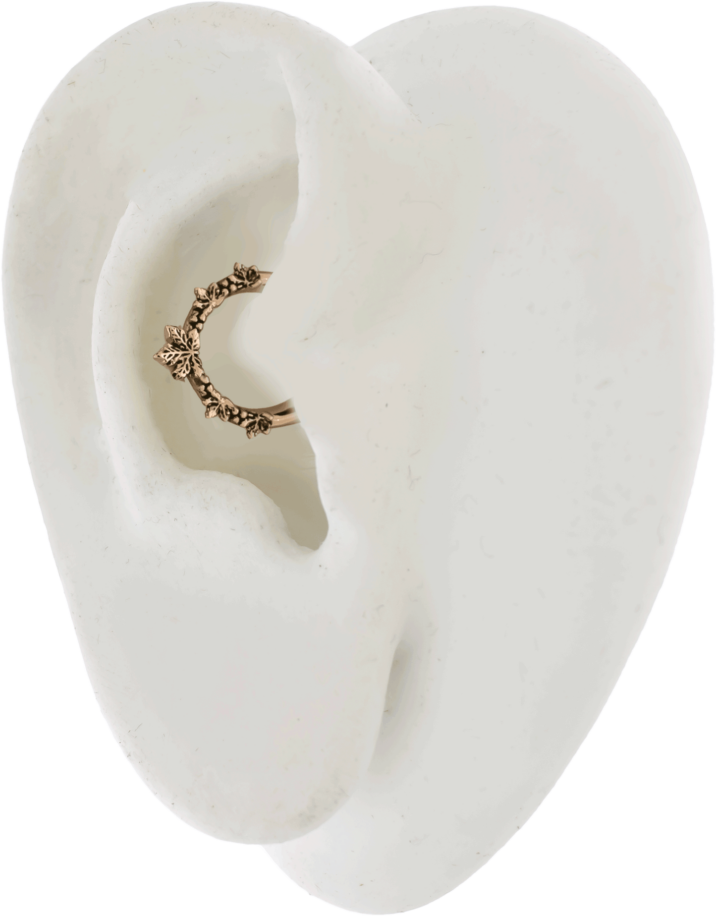 16G Rose Gold PVD Septum Clicker w/ Maple Leaf