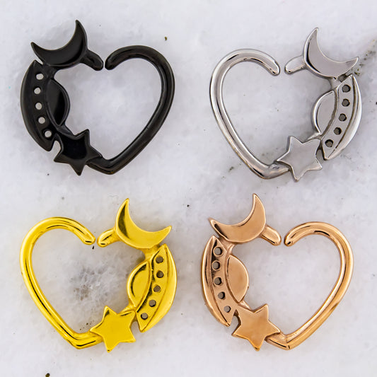 16G Steel Heart Galactic Seamless Ring