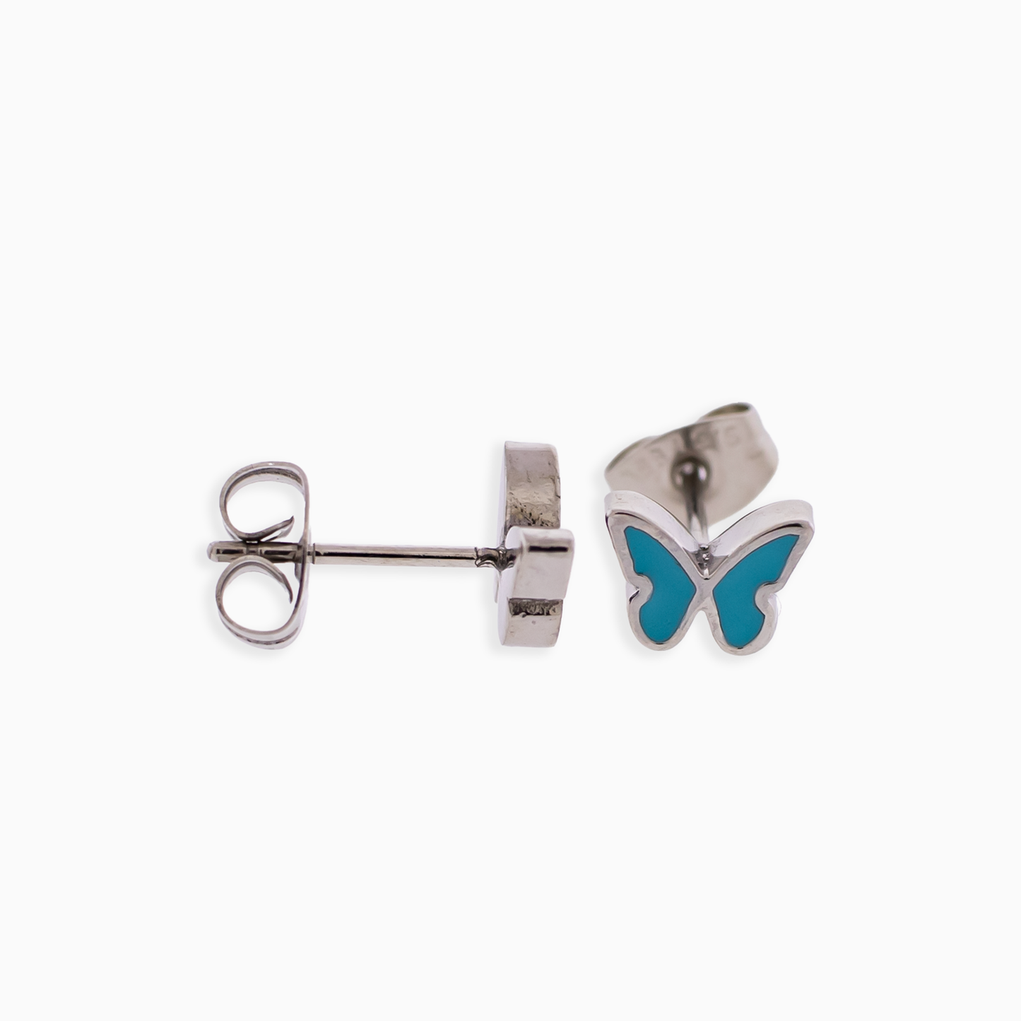 Steel Enamel Butterfly Earring Studs - Pierced Addiction