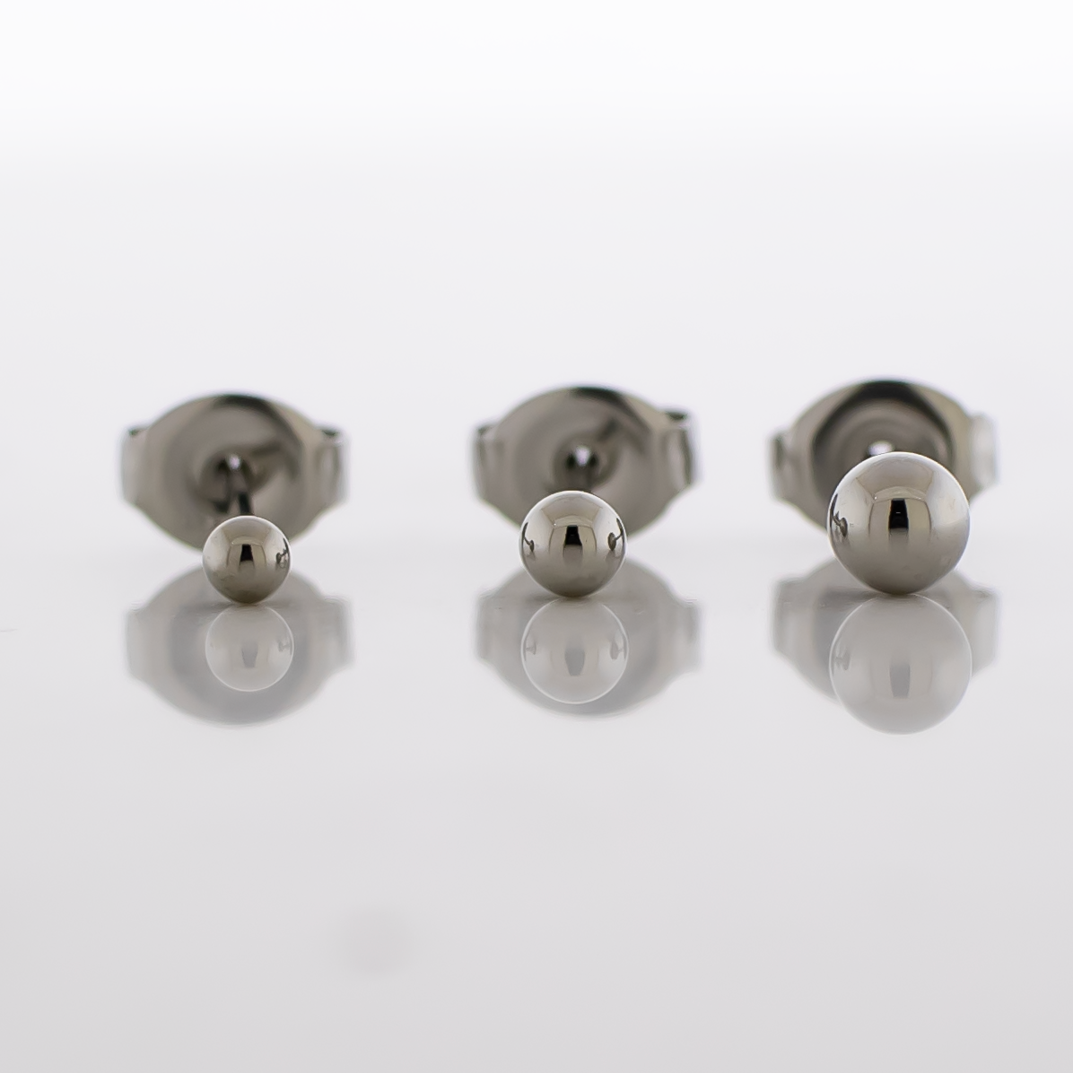 Steel Plain Ball Earring Studs