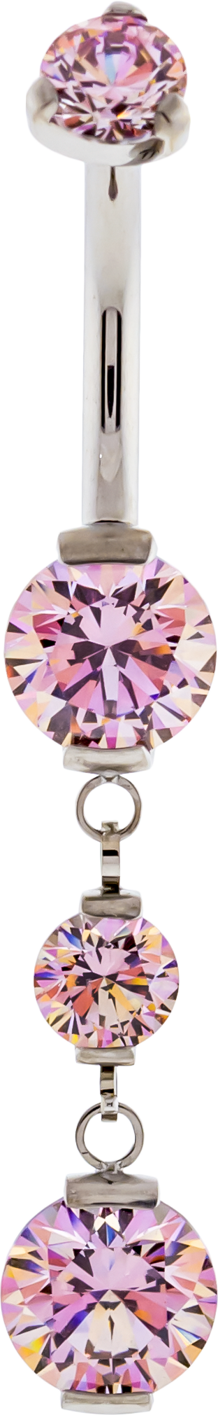 Premium Zirconia Dangling Navel Ring - Pierced Addiction