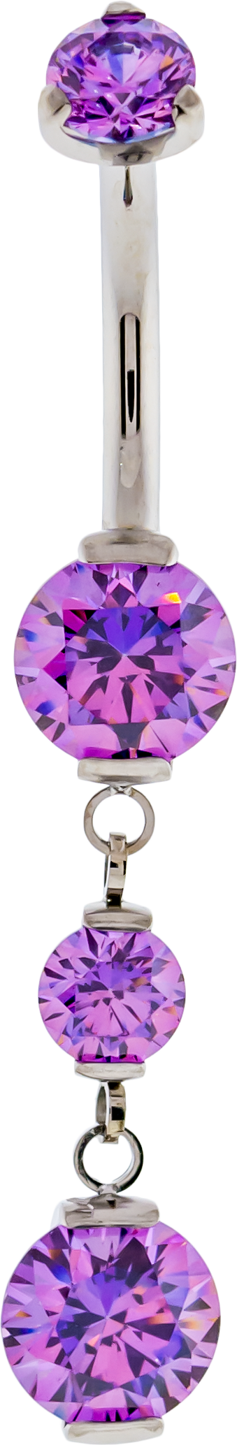 Premium Zirconia Dangling Navel Ring - Pierced Addiction