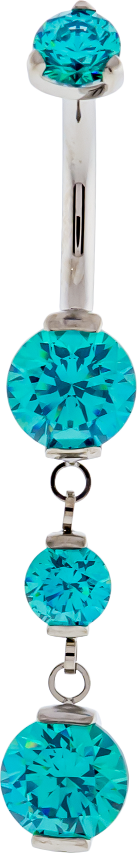 Premium Zirconia Dangling Navel Ring - Pierced Addiction