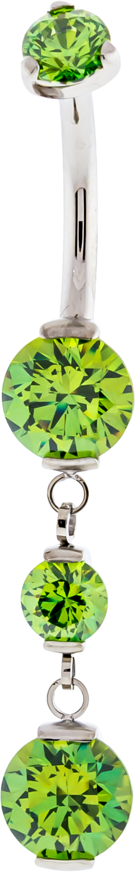 Premium Zirconia Dangling Navel Ring - Pierced Addiction