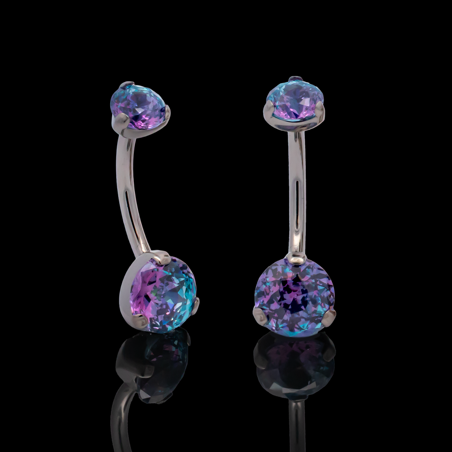 Prong Set Rosebush Gem Navel Ring