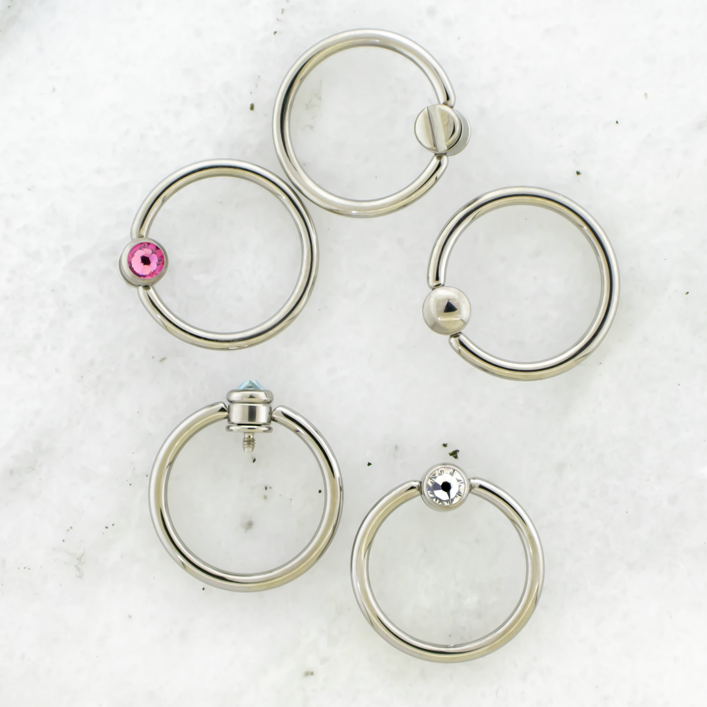 14G Titanium Rotating Captive Bead Ring - Pierced Addiction