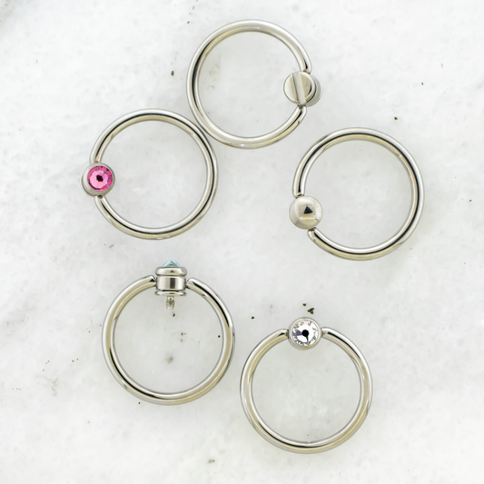 14G Titanium Rotating Captive Bead Ring - Pierced Addiction