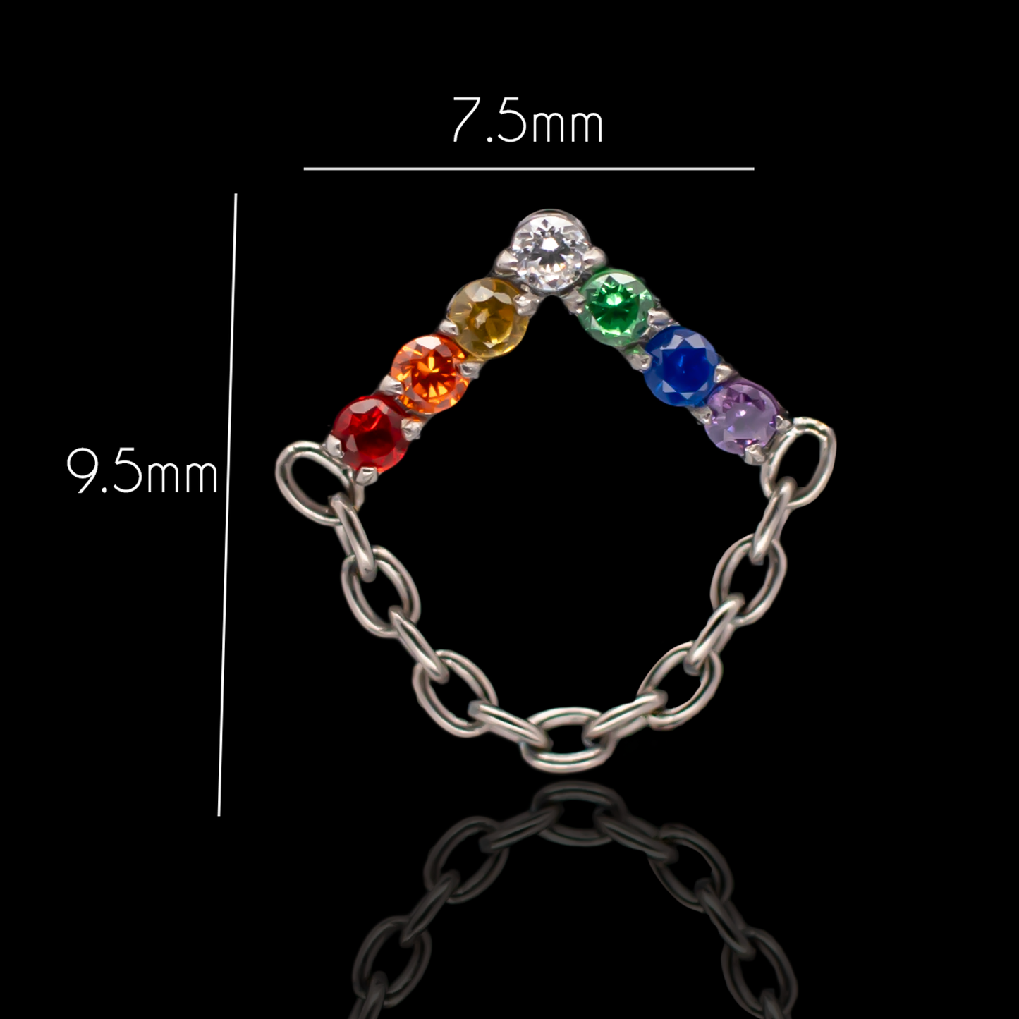 Aurelie - 16G Rainbow Internally Threaded End